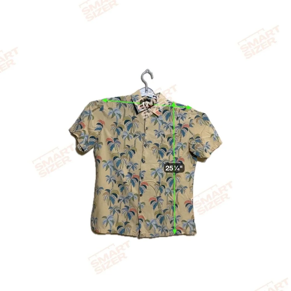 Tori Richard men's shir Hawaiian palm tree print viscose beige short-sleeve M - Picture 13 of 13